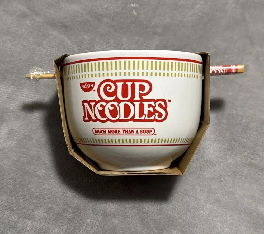 🔥20 oz Cup Noodles Ceramic Bowl & Matching Chopsticks BNWT🔥